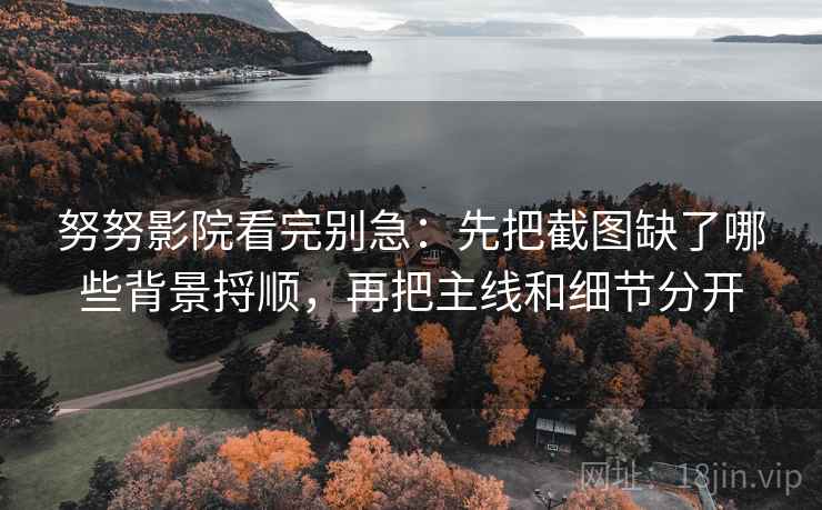 努努影院看完别急：先把截图缺了哪些背景捋顺，再把主线和细节分开